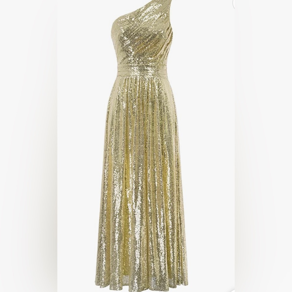Kate Kasin gold sparkly dress.